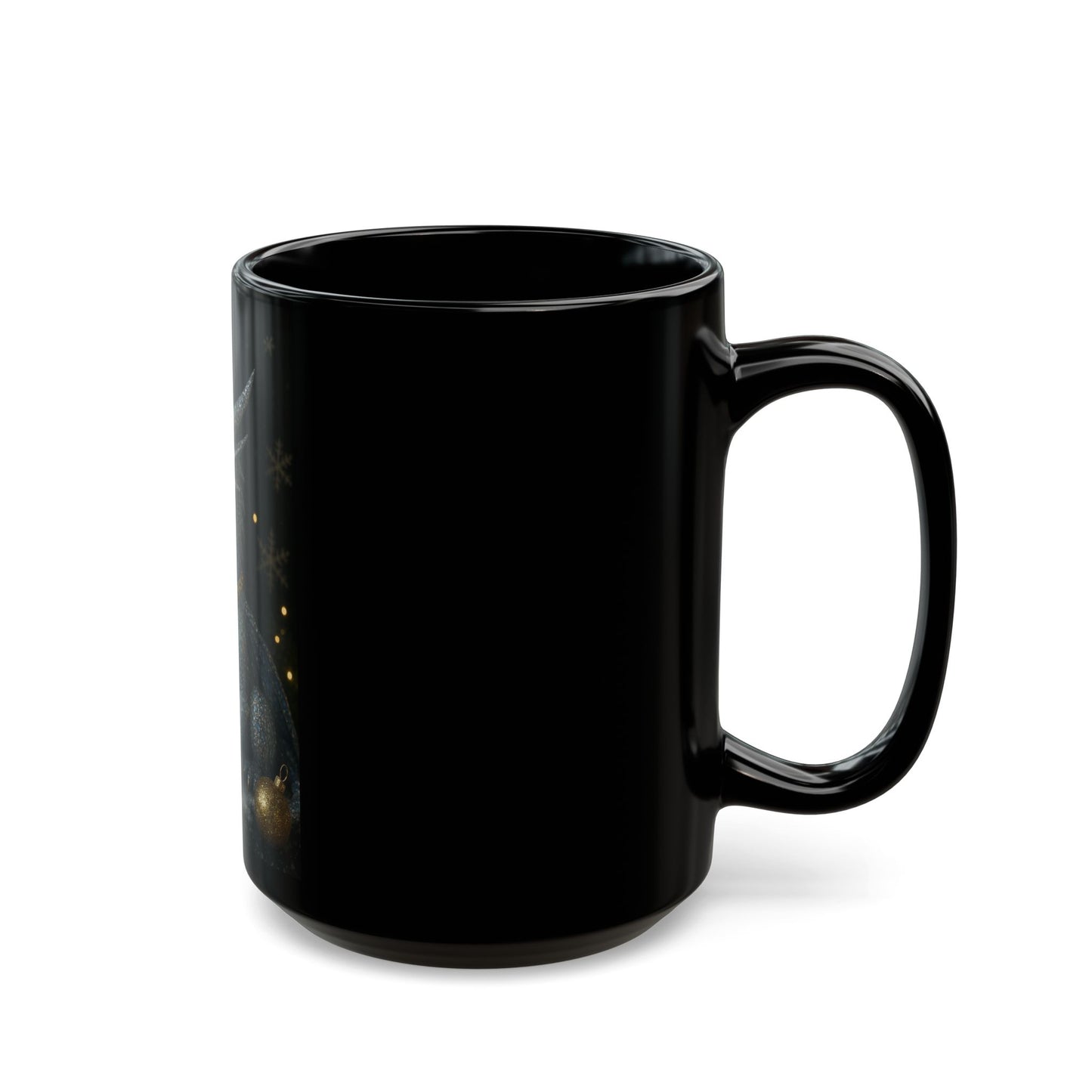 Christmas Mystical Dragon Mug - Enchanted 11oz & 15oz Black Ceramic Coffee Cup