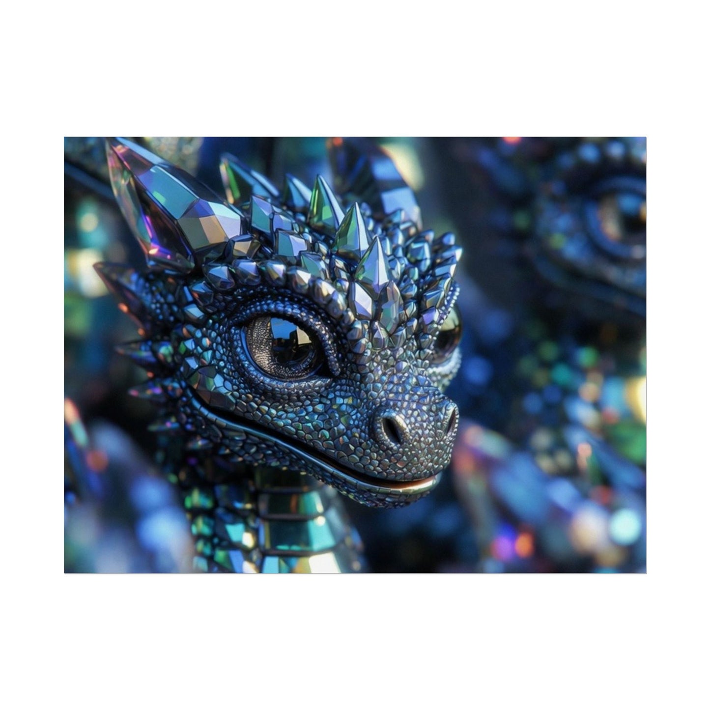 Crystal Dragon Rolled Poster — Fantasy Wall Art Print