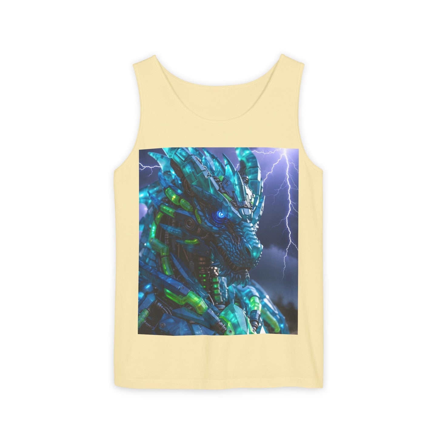 Dragon Warrior Tank Top — Neon Cyber Dragon Graphic Sleeveless Tee