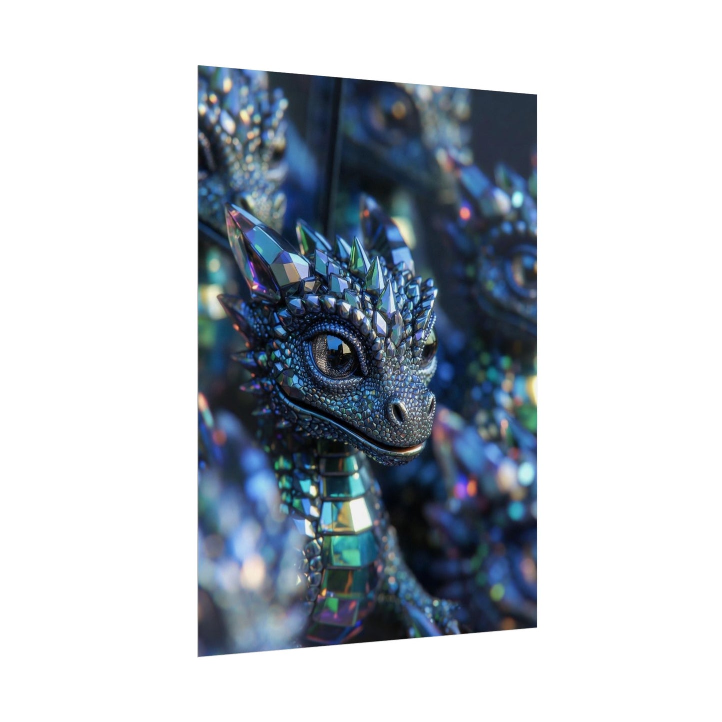 Crystal Dragon Rolled Poster — Fantasy Wall Art Print