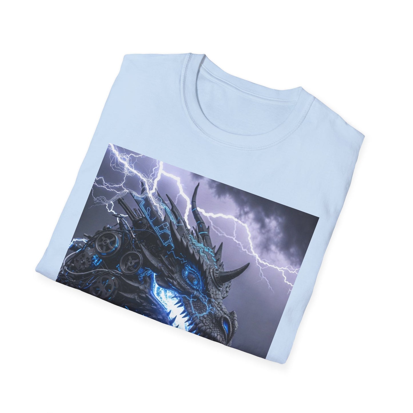 Dragon Storm T-Shirt — Electric Blue Fantasy Dragon Tee
