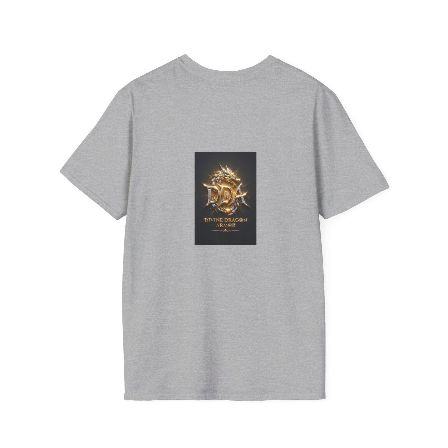 #1 seller DDA DIVINE DRAGON ARMOR T-Shirt — Golden Dragon Emblem Chest Logo, Fantasy Gaming Fan Tee