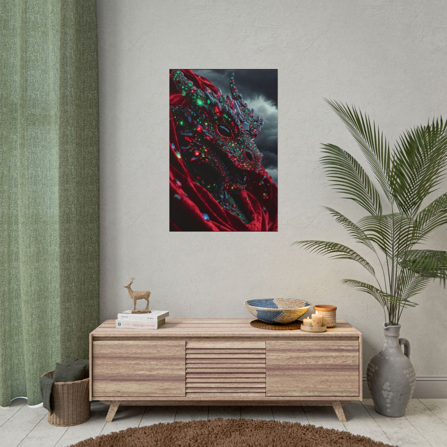Rolled Poster — Jewel-Encrusted Dragon Art Print