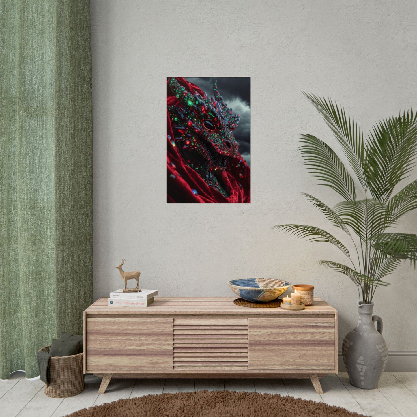 Rolled Poster — Jewel-Encrusted Dragon Art Print