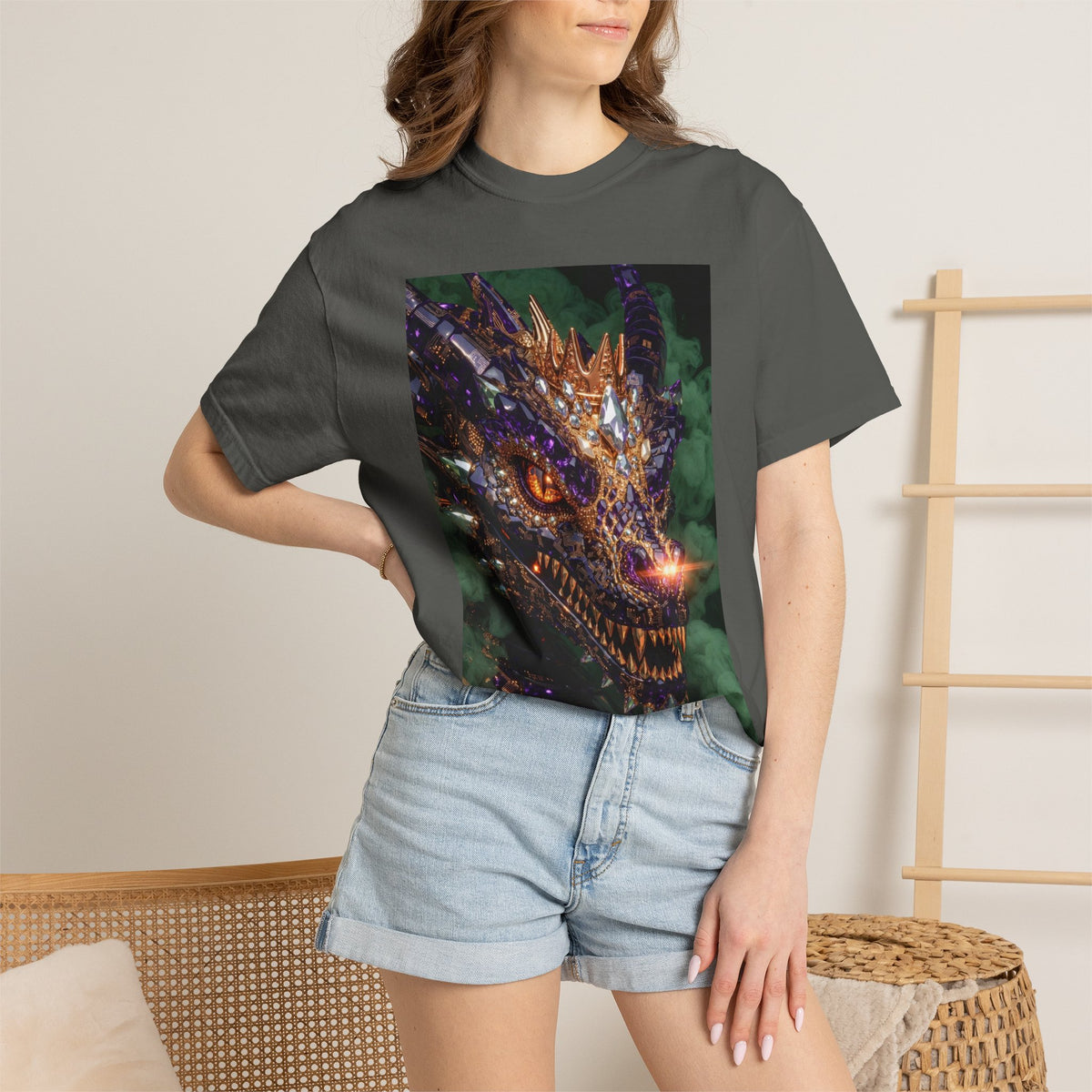 A Dragon Pocket Graphic T‑Shirt — Fiery Fantasy Chest Print