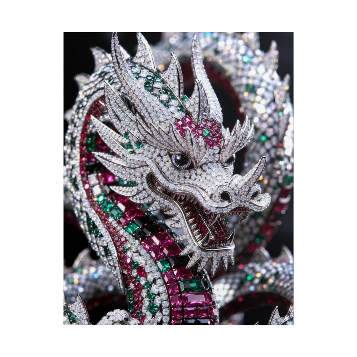 Dragon Jewel Poster — Luxury Gemstone Dragon Wall Art (Rolled Poster)