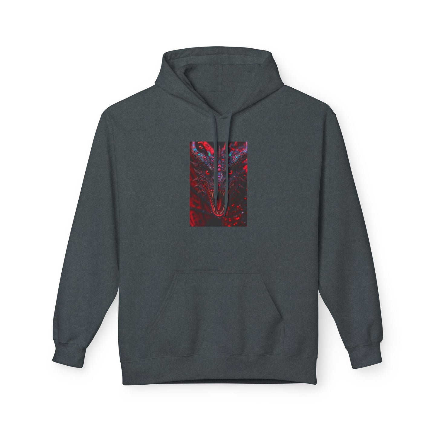 Abstract Red Dragon Marble Hoodie — Minimal Center Art Pullover