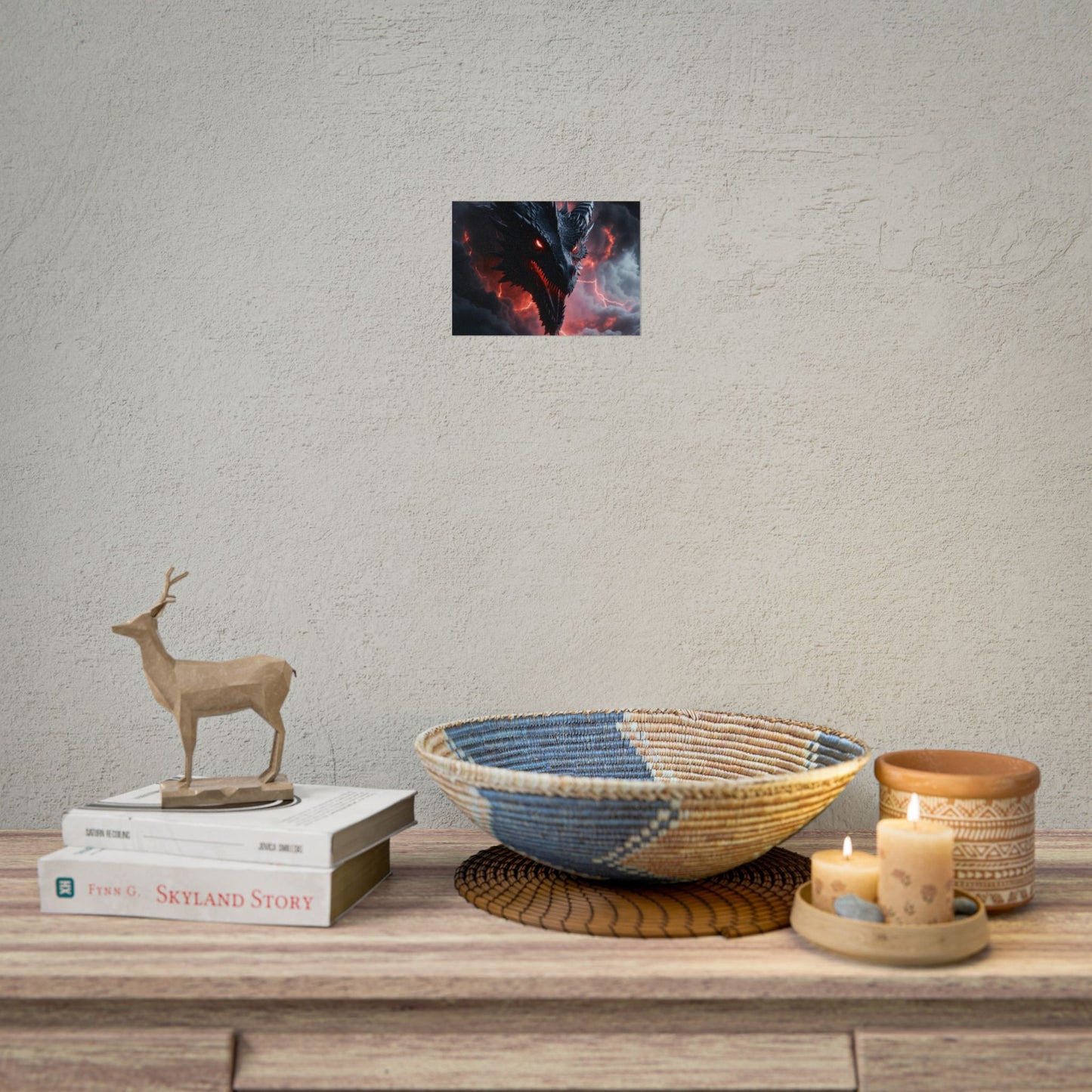 Dragon Storm Rolled Poster — Dark Fantasy Dragon Wall Art