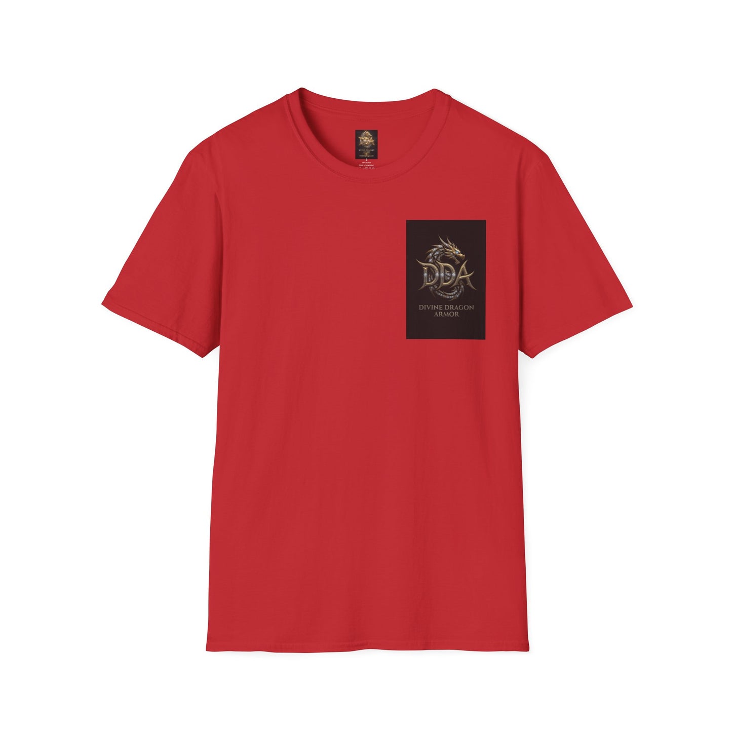 #1 Selling Dragon Logo Pocket T-Shirt — "DDA Divine Dragon Armor" Chest Patch