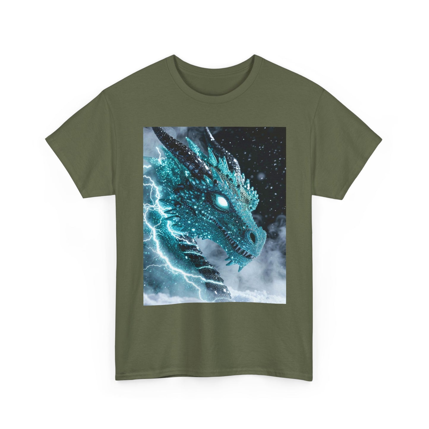 Dragon Storm T-Shirt — Electric Blue Dragon Graphic Tee