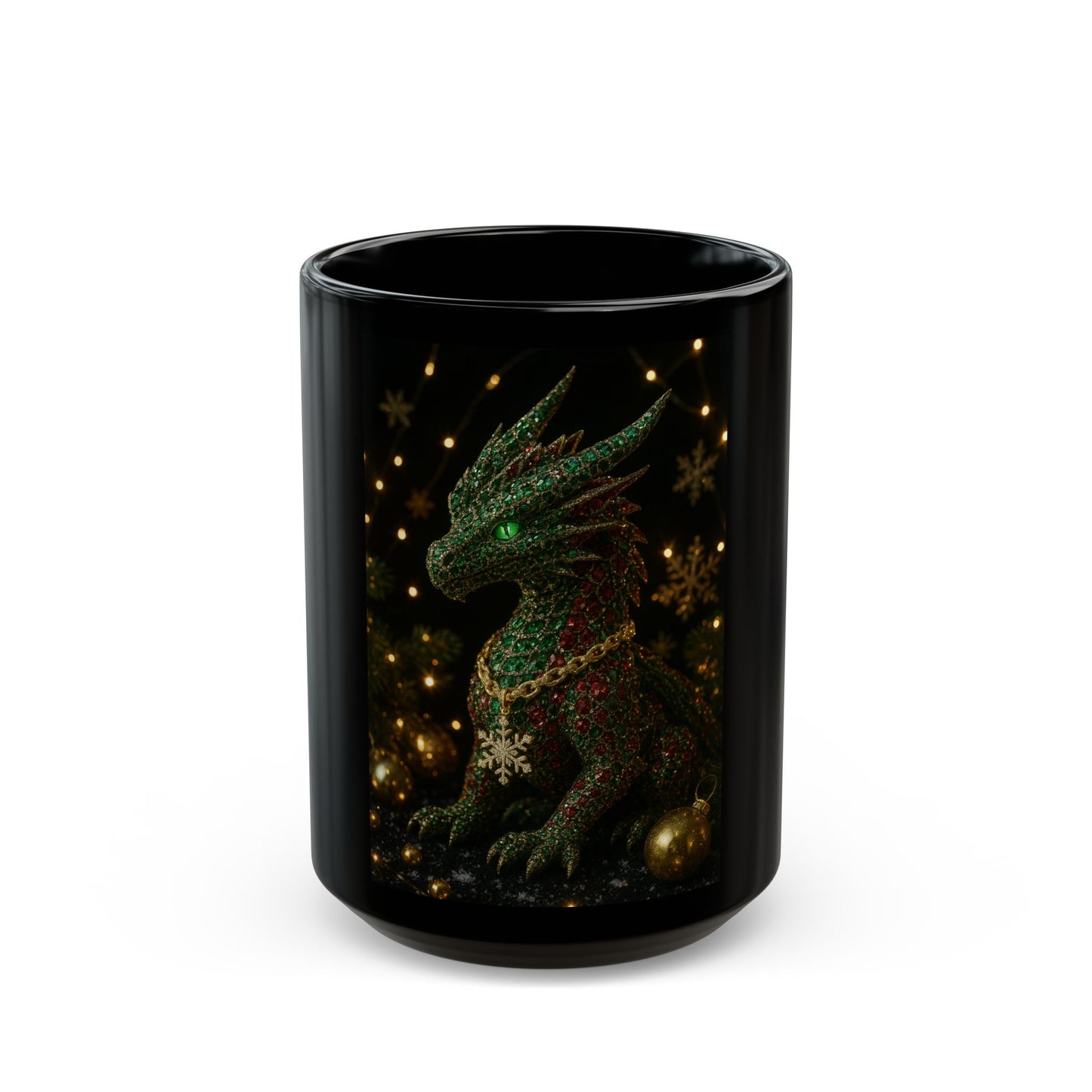 A Christmas GIFT Fantasy Dragon Mug - Enchanted 11oz/15oz Black Coffee Cup