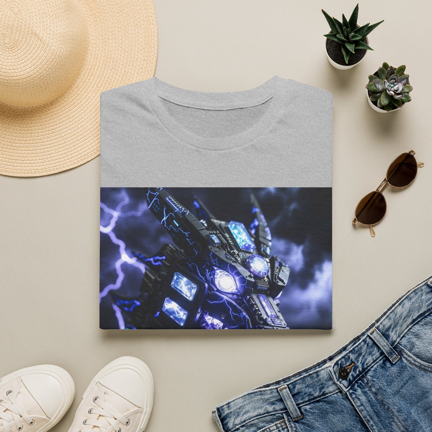 Dragon Mech Lightning T-Shirt — Cyber Dragon Graphic Tee