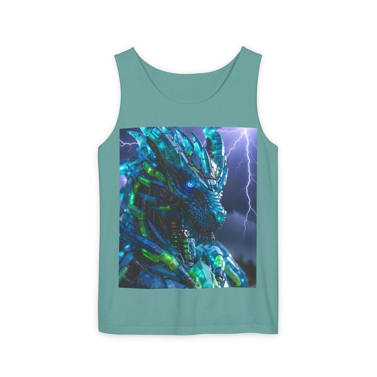 Dragon Warrior Tank Top — Neon Cyber Dragon Graphic Sleeveless Tee