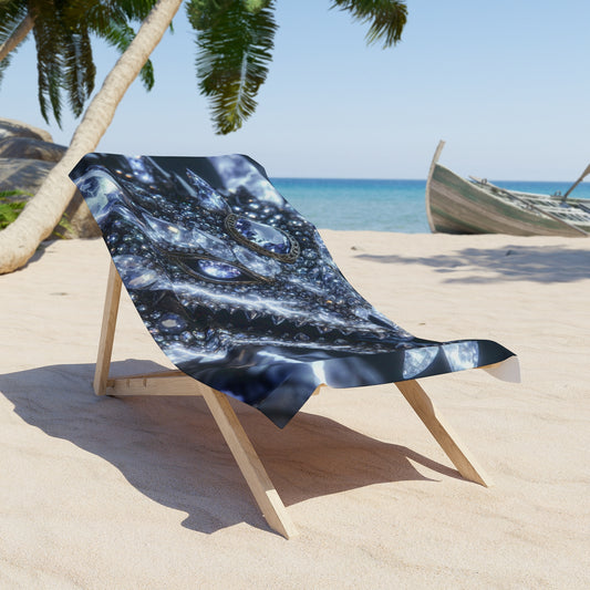 A Crystal Dragon Beach Towel – Sparkling Fantasy Gem Artwork