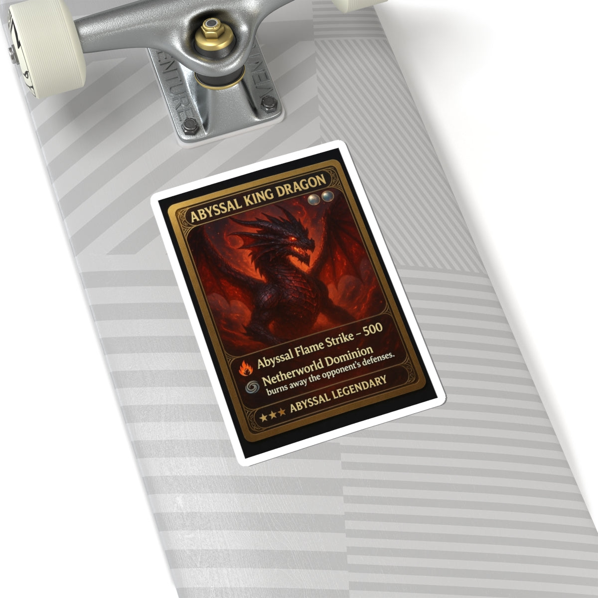 Abyssal King Dragon Trading Card Sticker — Collectible Fantasy Card Kiss-Cut Sticker