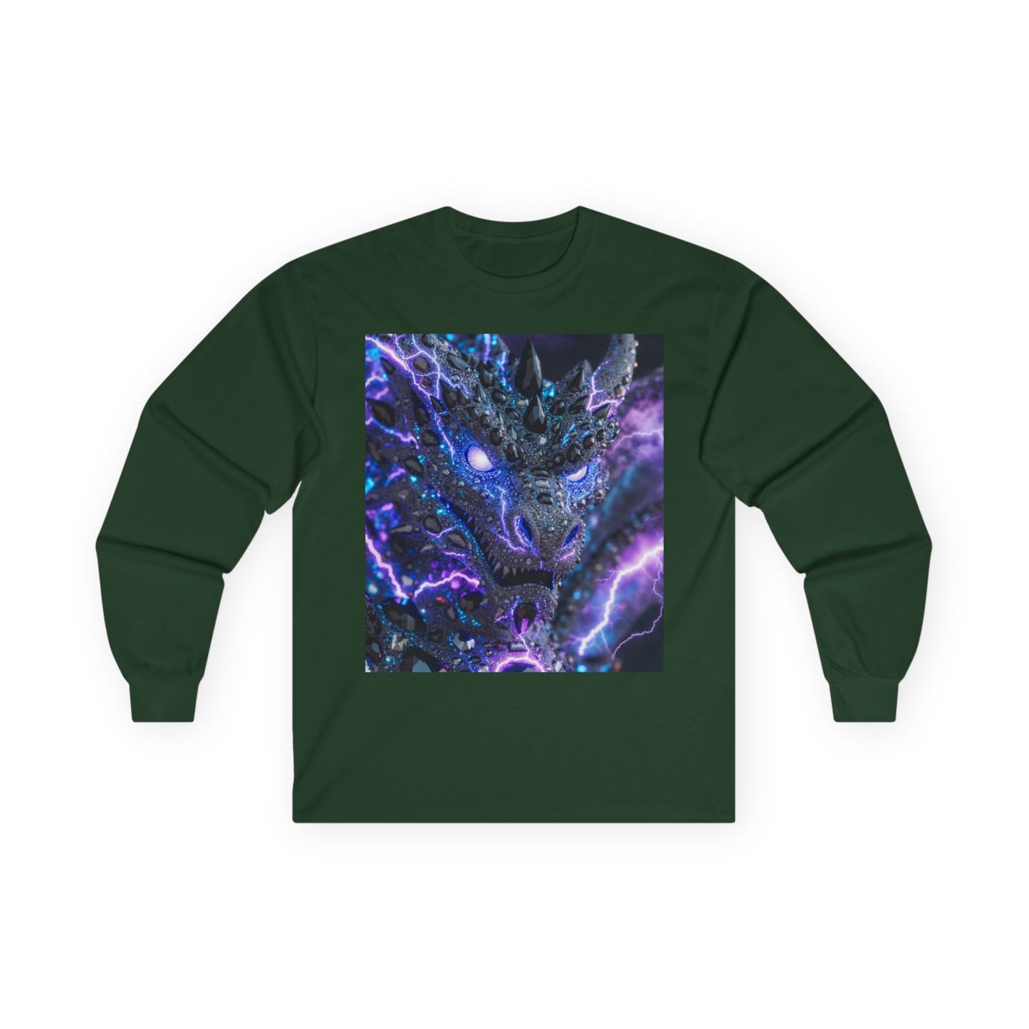 Electric Dragon Long Sleeve Tee — Neon Lightning Fantasy Shirt