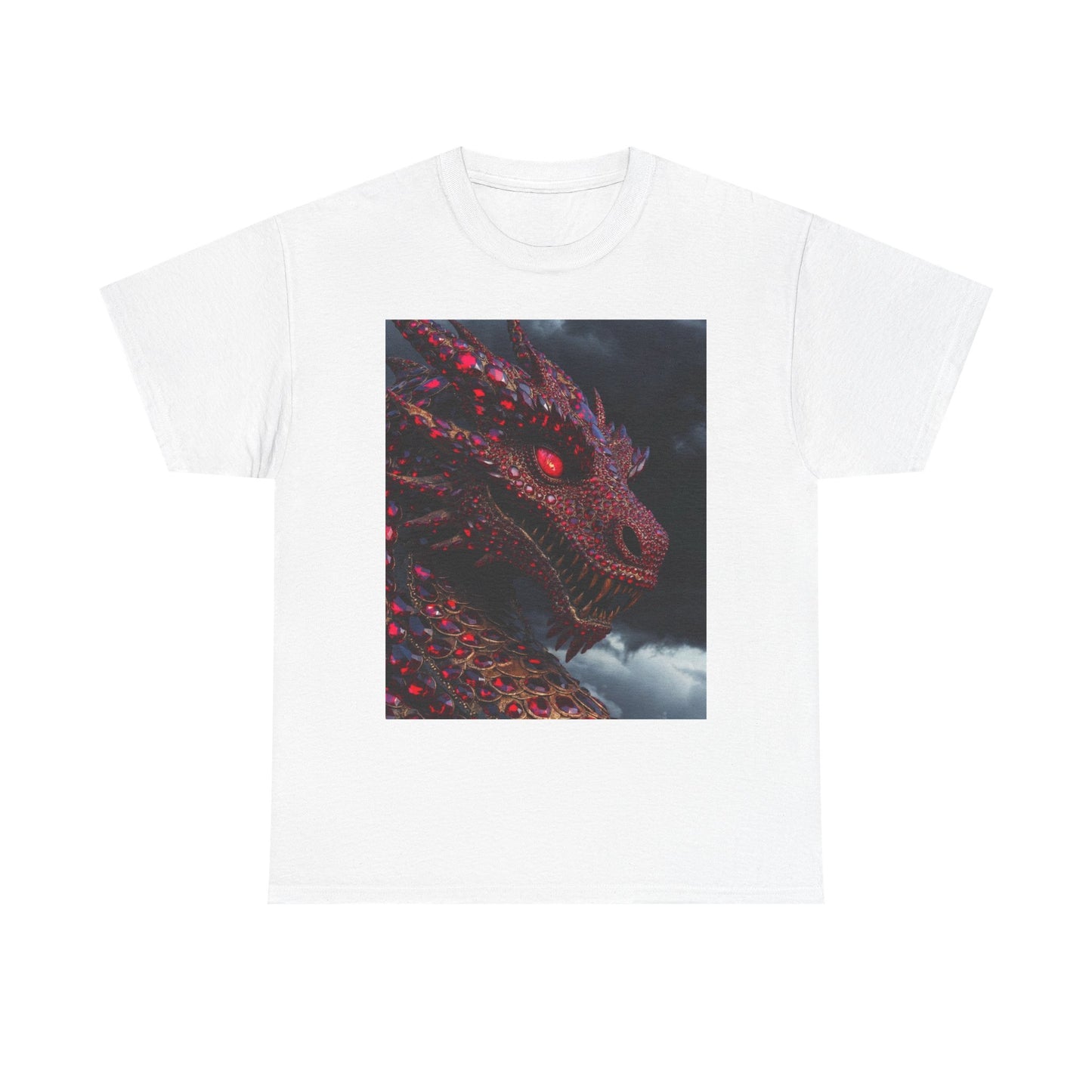 Dragon Portrait T-Shirt — Fiery Red Fantasy Dragon Graphic Tee