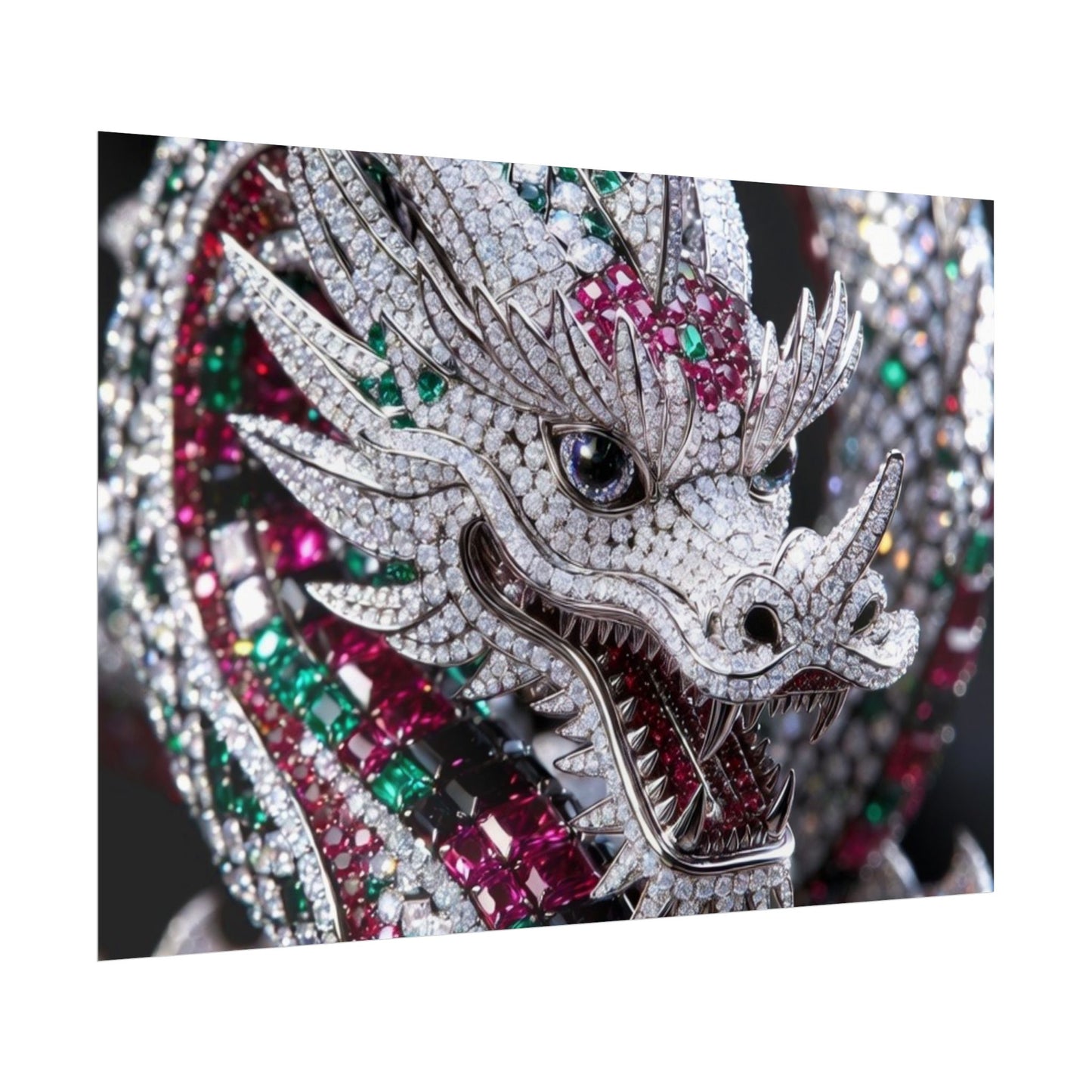 Dragon Jewel Poster — Luxury Gemstone Dragon Wall Art (Rolled Poster)