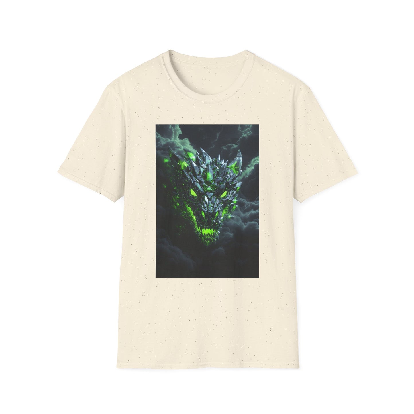 Dragon Skull T‑Shirt — Neon Green Crystal Wyvern Graphic Tee