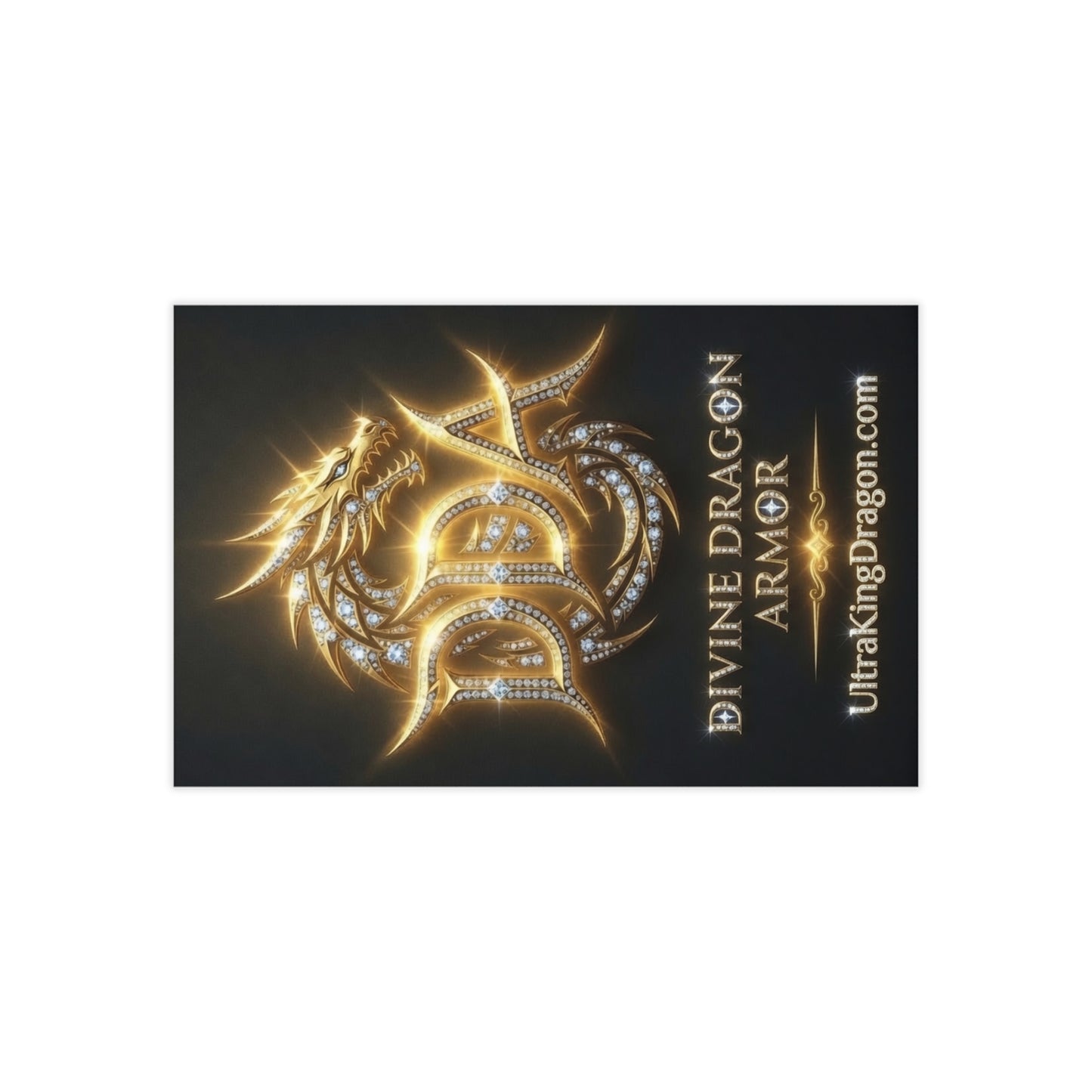 Gold Dragon Armor Business Cards — 100 Premium Metallic Logo Cards