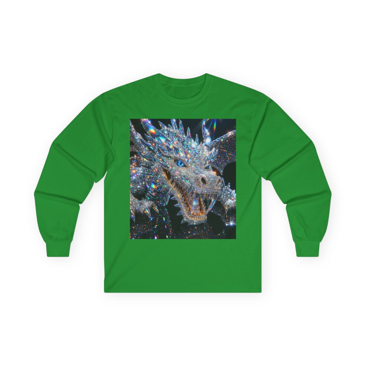 Crystal Dragon Long Sleeve Tee — Sparkling Fantasy Dragon Graphic
