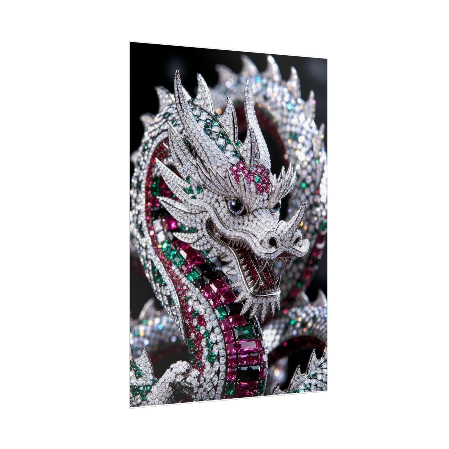 Dragon Jewel Poster — Luxury Gemstone Dragon Wall Art (Rolled Poster)