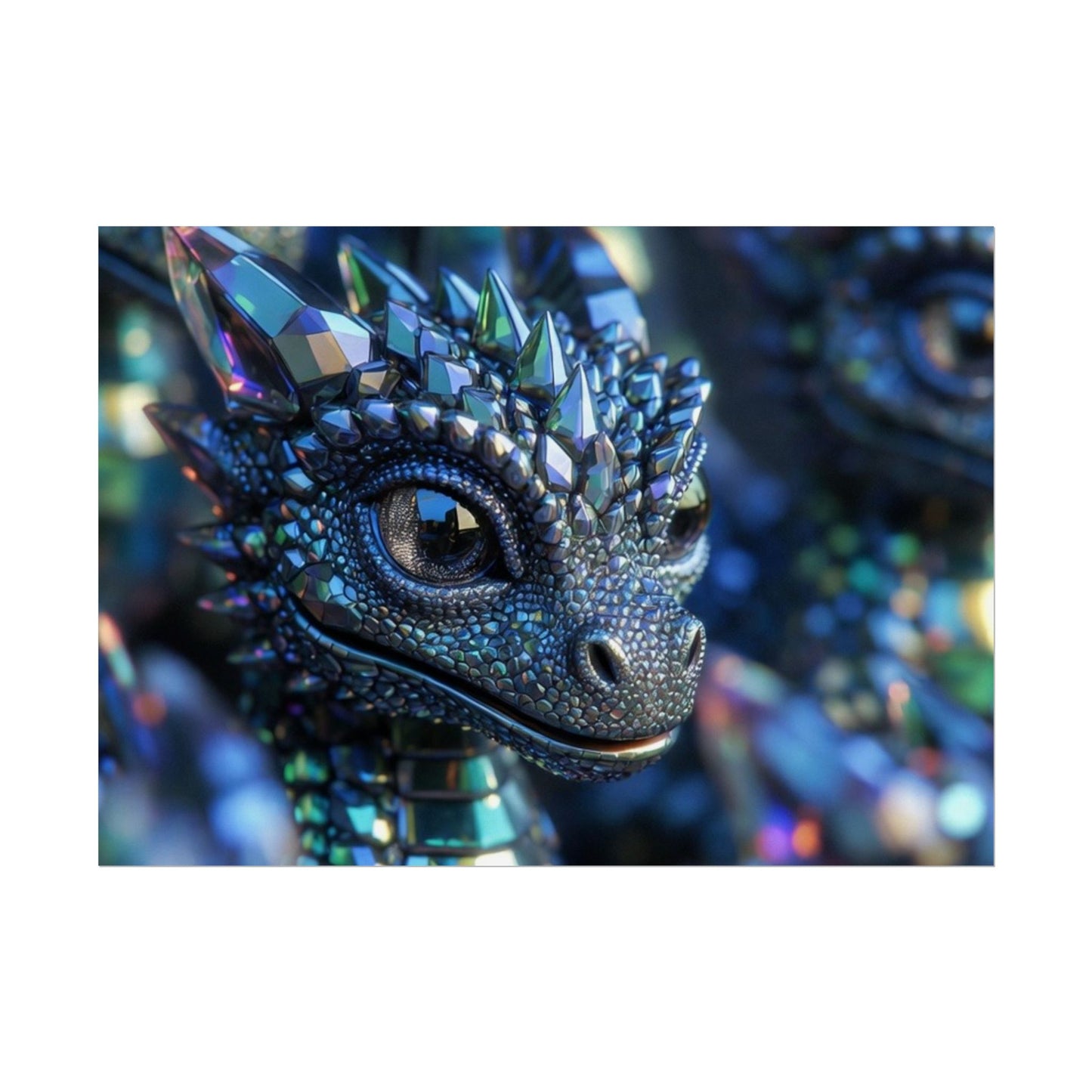 Crystal Dragon Rolled Poster — Fantasy Wall Art Print