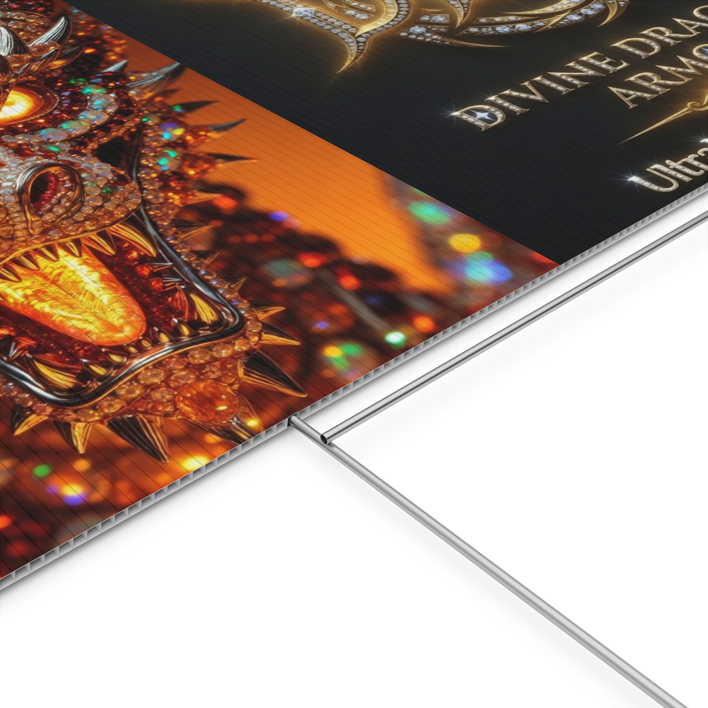 Dragon Collage Plastic Yard Sign — Mythical Fantasy Outdoor Decor