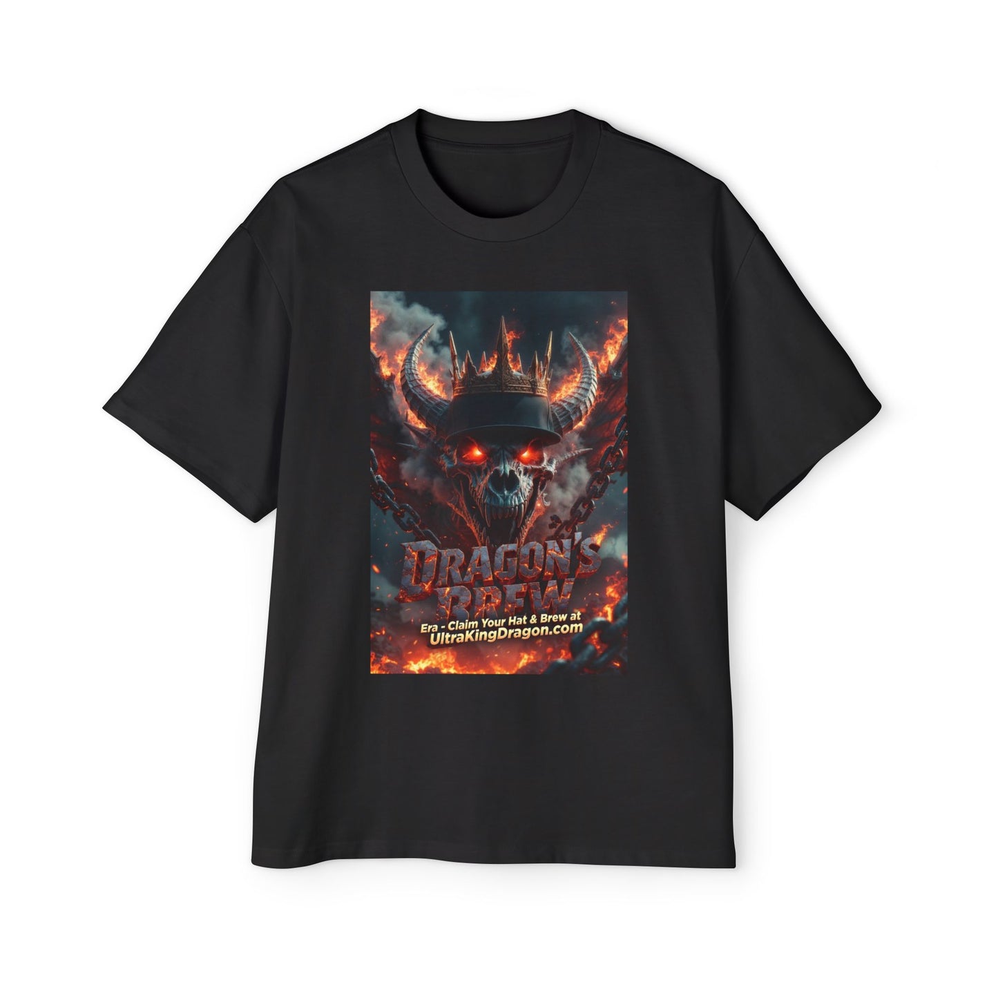 Dragon Skull Graphic Tee — Heavy Oversized Men's Fantasy T-Shirt