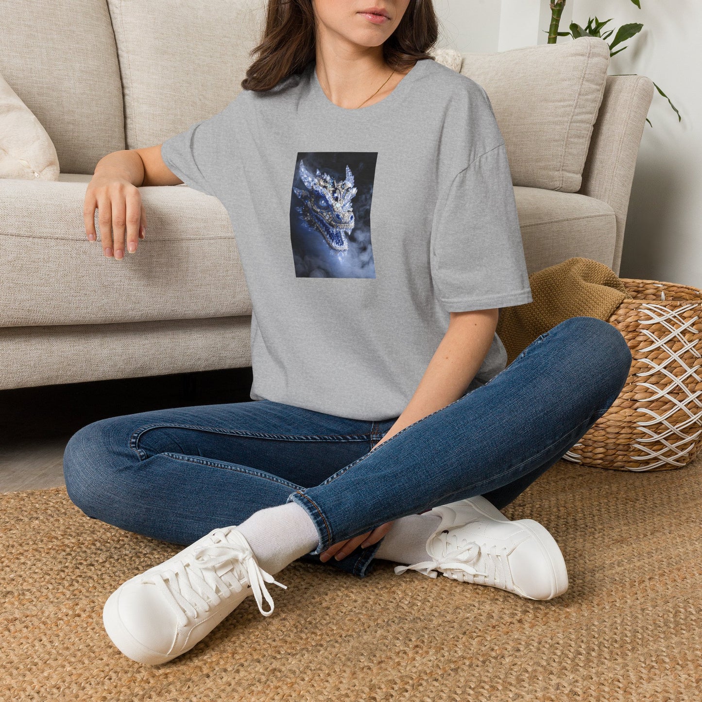 Dragon Portrait T-Shirt — Mystical Blue Dragon Art Tee