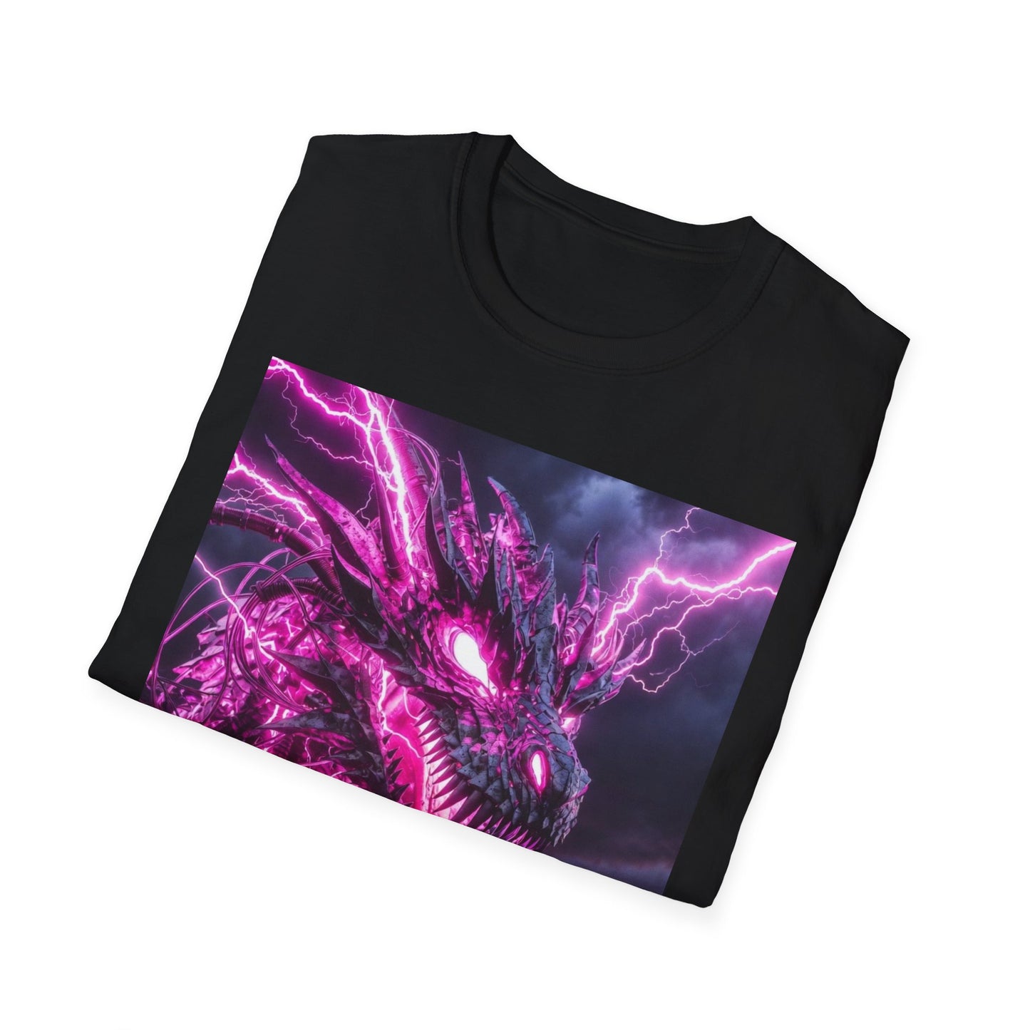Dragon Lightning T-Shirt — Neon Purple Fantasy Dragon Graphic Tee