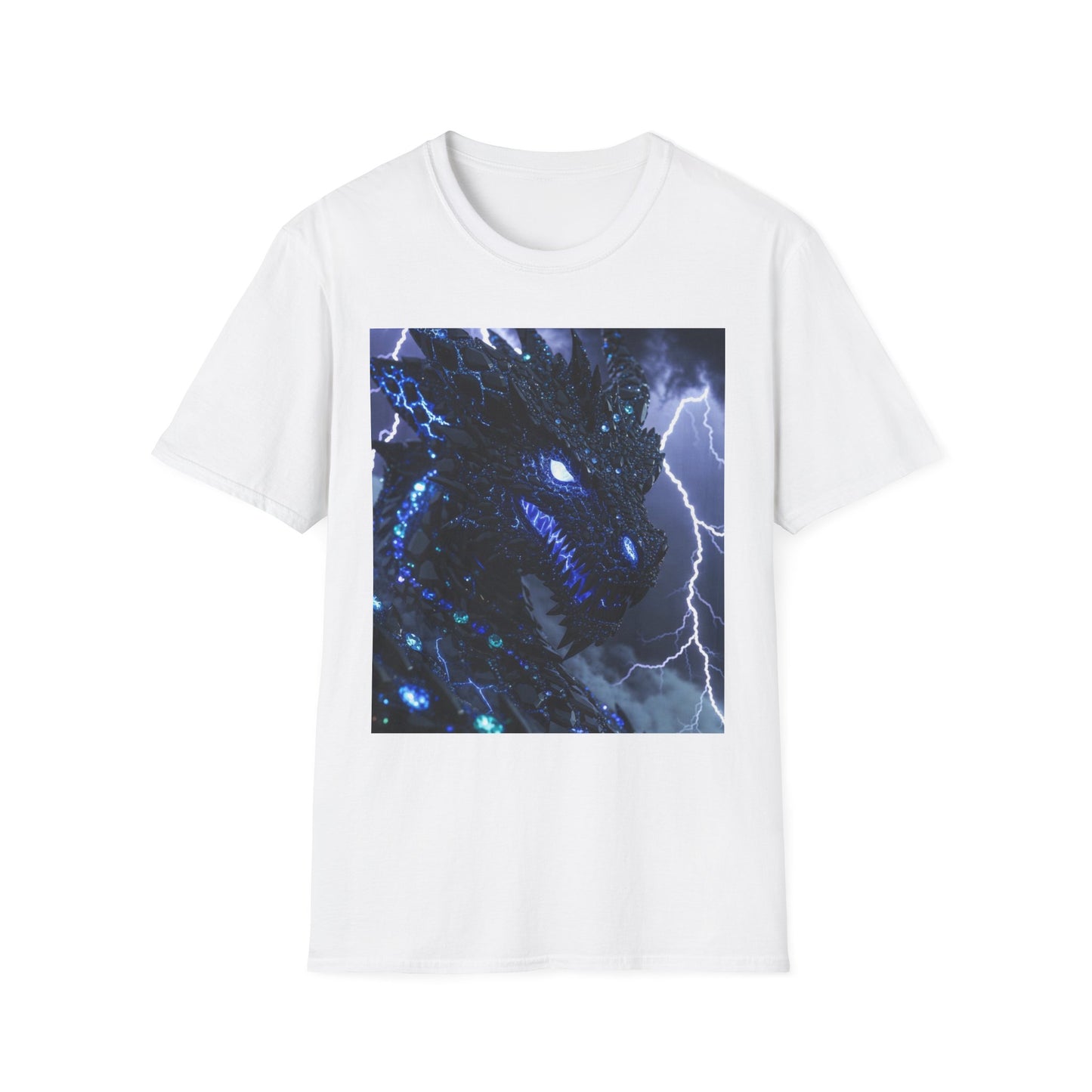Lightning Godzilla T-Shirt – Neon Blue Monster Tee