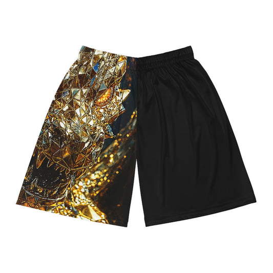 Golden Dragon Basketball Shorts, Trendy Sportswear, Athleisure, Gift for Athletes, Cool Summer Wear