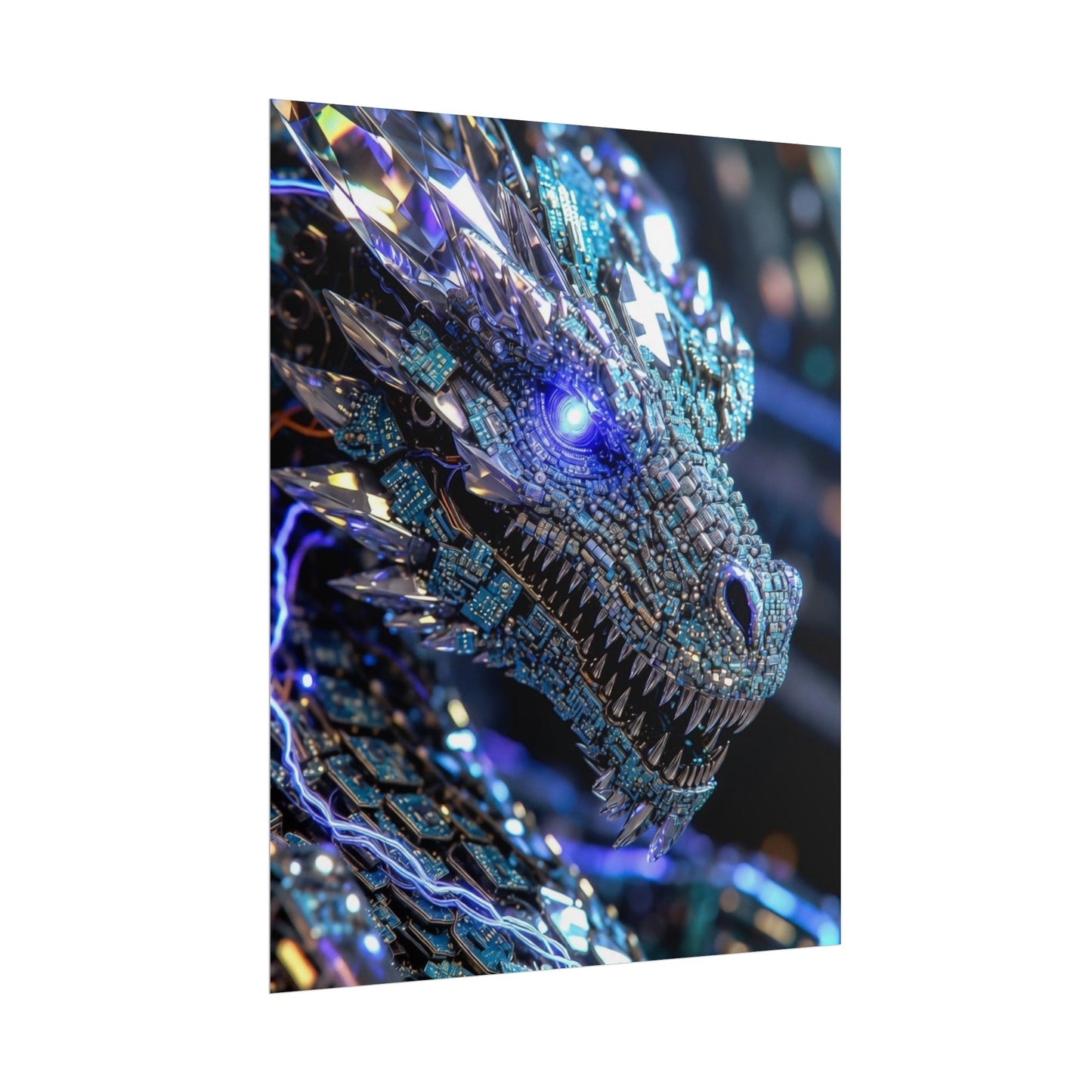 Rolled Poster — Crystal Cyber Dragon Art Print