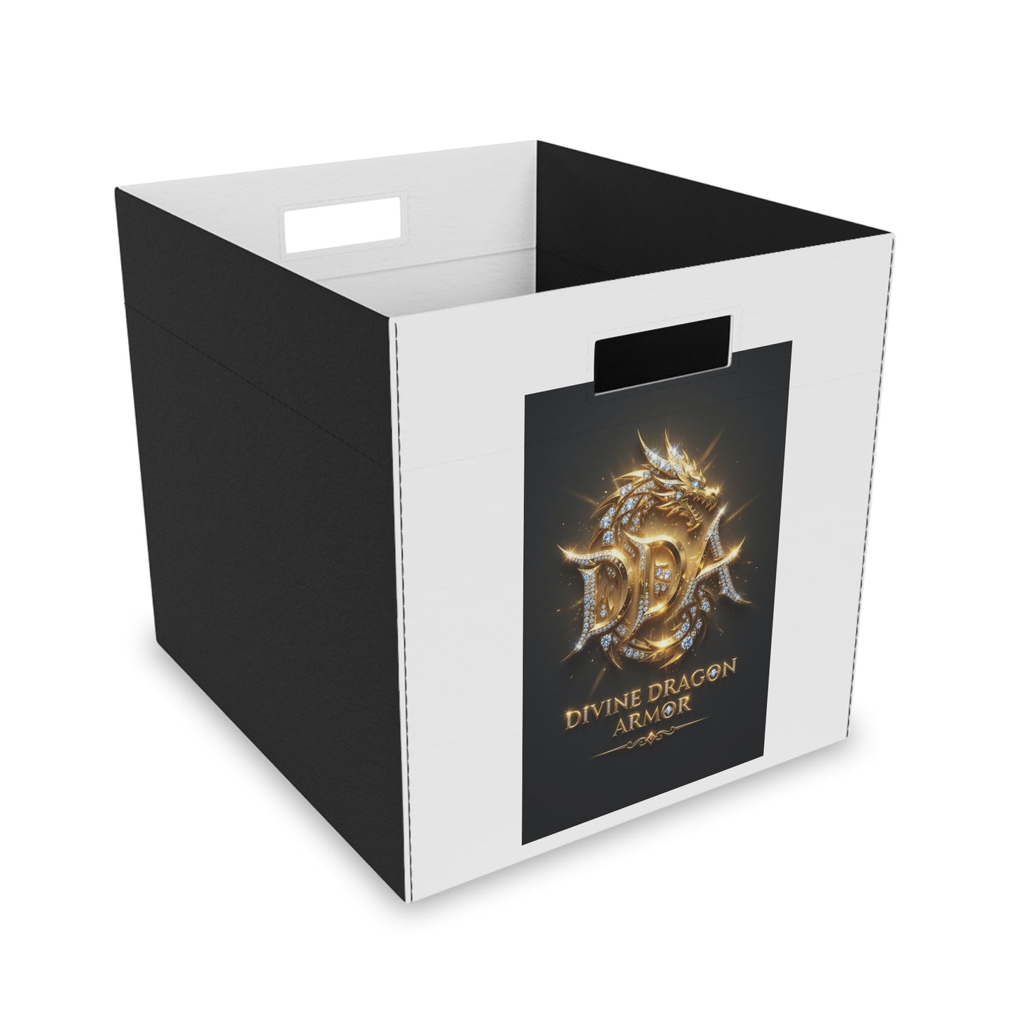 Dragon Emblem Felt Storage Box — Decorative Foldable Organizing Bin