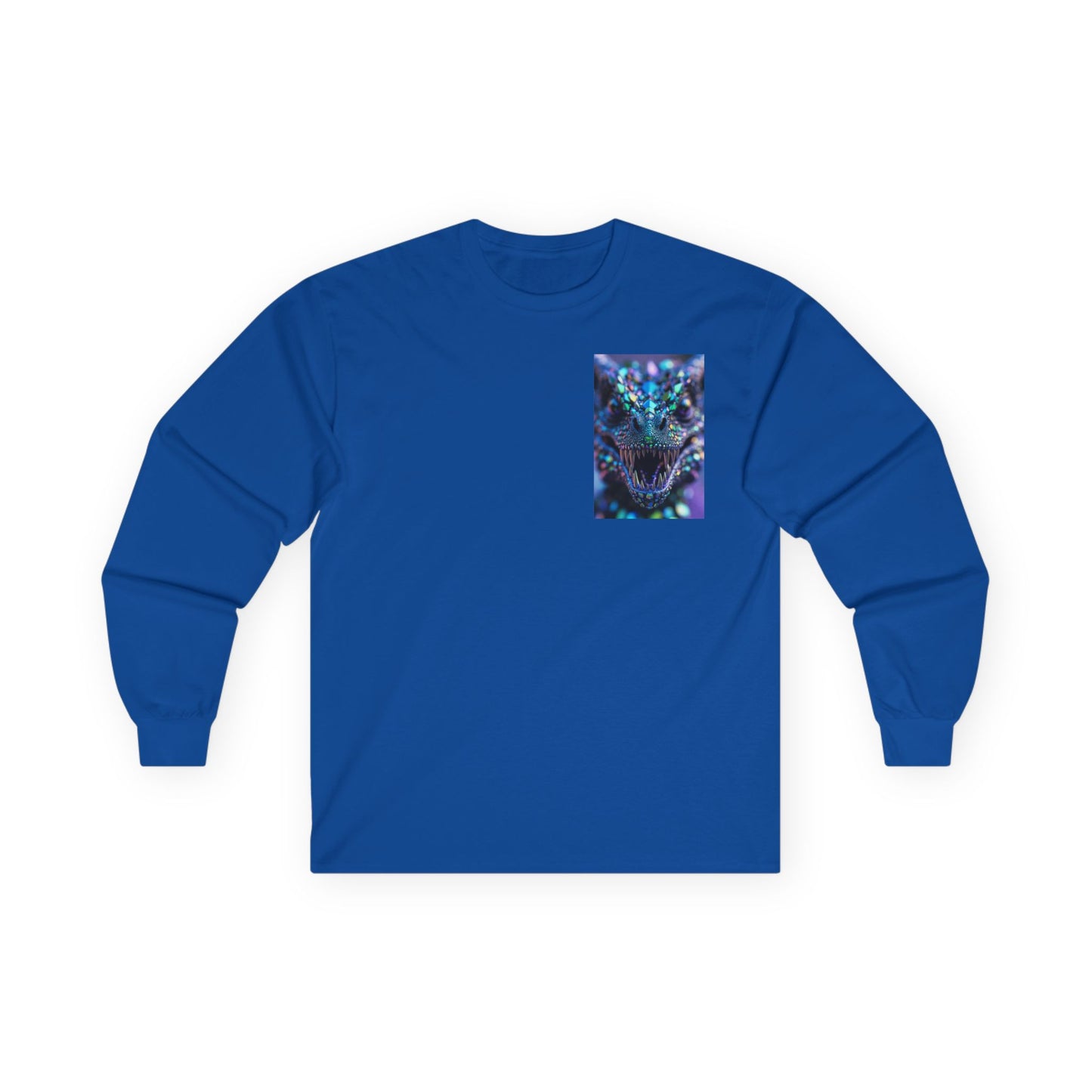 Long Sleeve Tee — Cosmic DRAGON Chest Print | Mystical Galaxy Animal Shirt