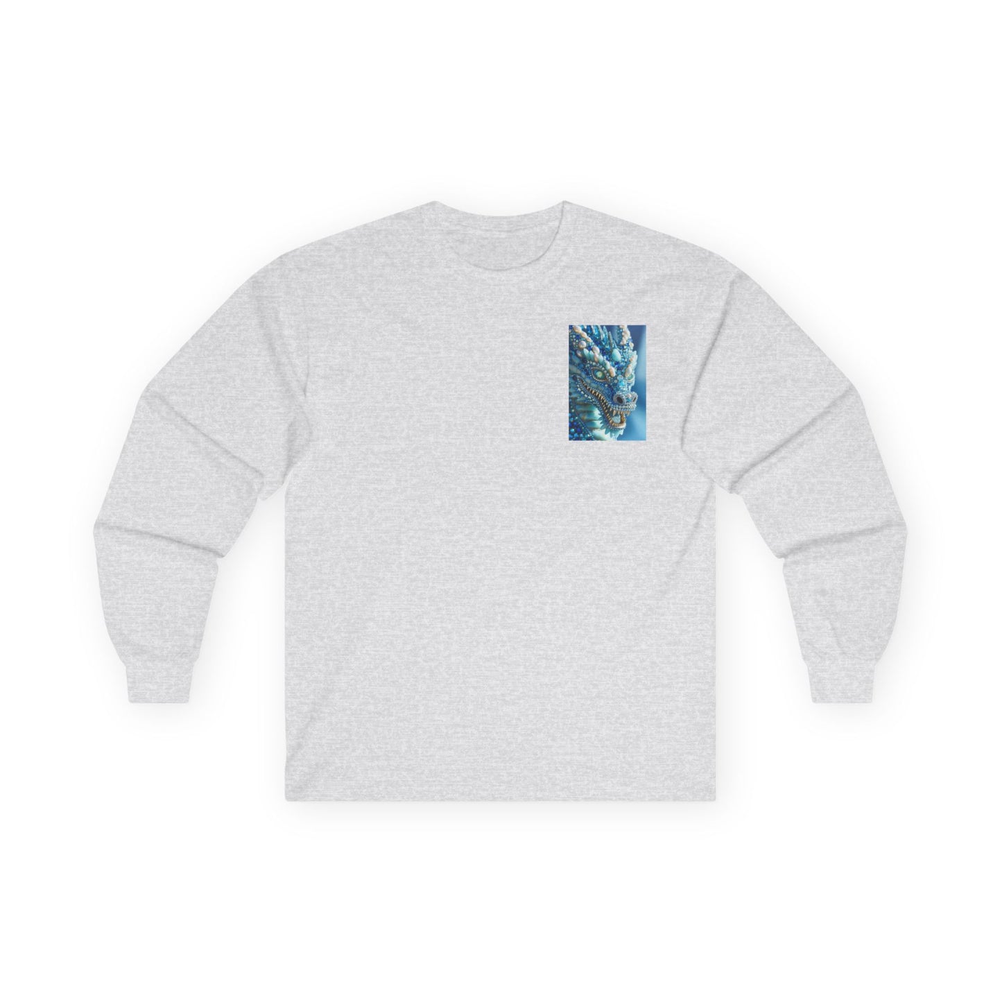 Blue Ocean Abstract Long Sleeve Tee — Pocket Art Shirt