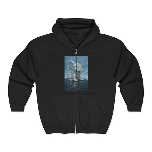 Cool Graphic Zip-Up Hoodie, Dragon Art Sweatshirt, Cozy Unisex Outerwear, Perfect Gift for Fans, Unique Winter Layer