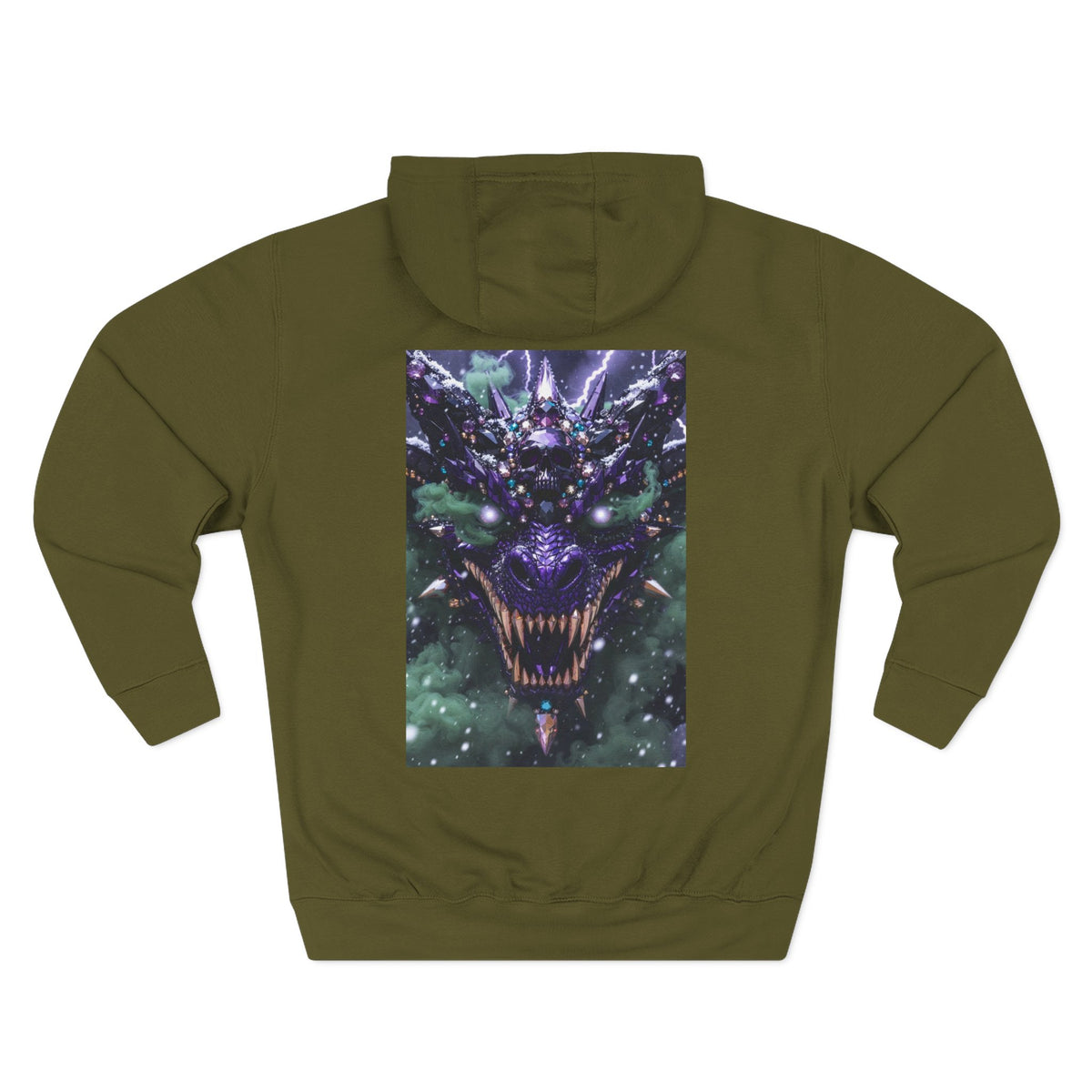 A Mystic Cosmic 🐉 Hoodie — Astral Galaxy Cat Chest Print Fleece Hoodie