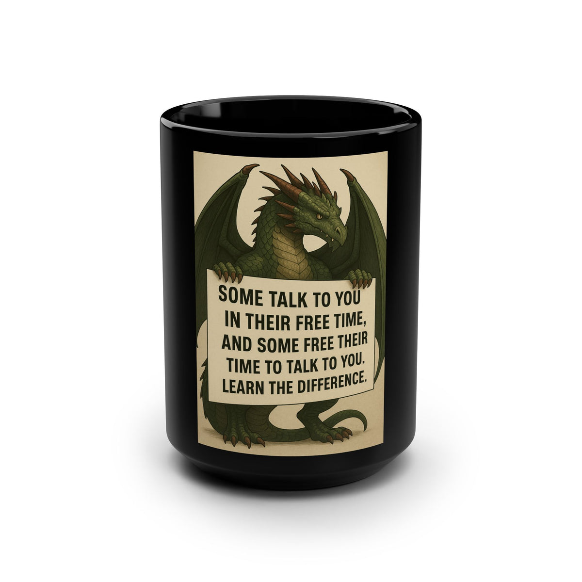 An Inspirational Dragon Mug - 15oz Black Coffee Cup for Motivational Gift