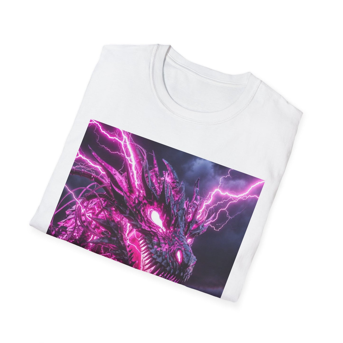 Dragon Lightning T-Shirt — Neon Purple Fantasy Dragon Graphic Tee