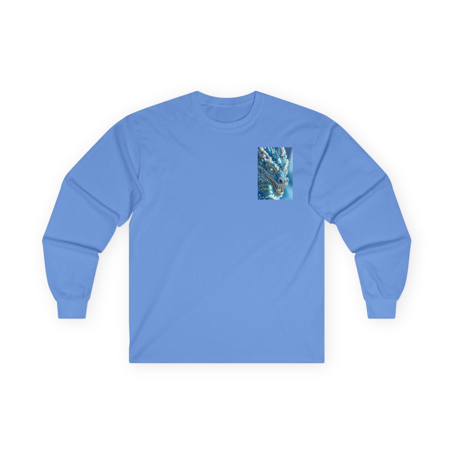 Blue Ocean Abstract Long Sleeve Tee — Pocket Art Shirt