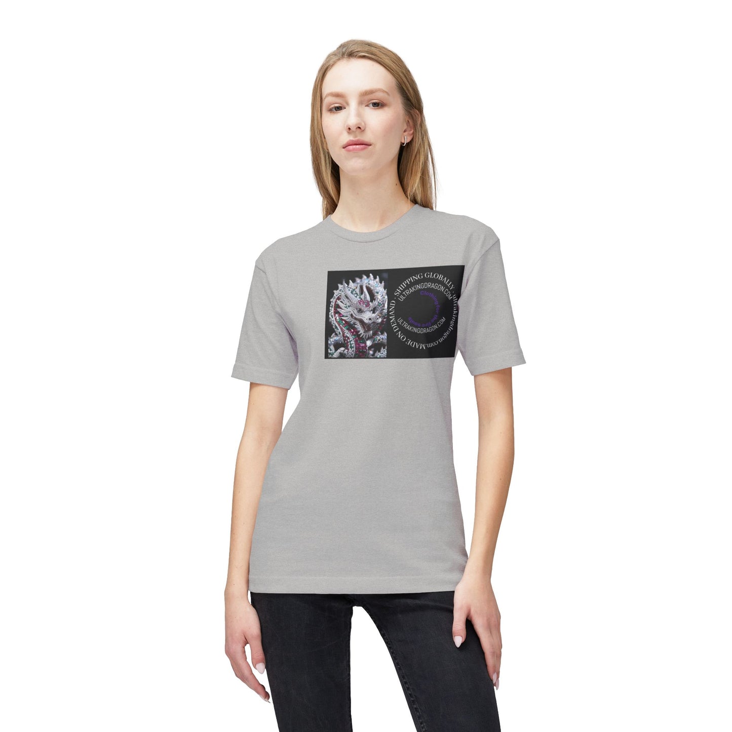 Dragon Heart T-Shirt — Floral Dragon Illustration with Circular Text