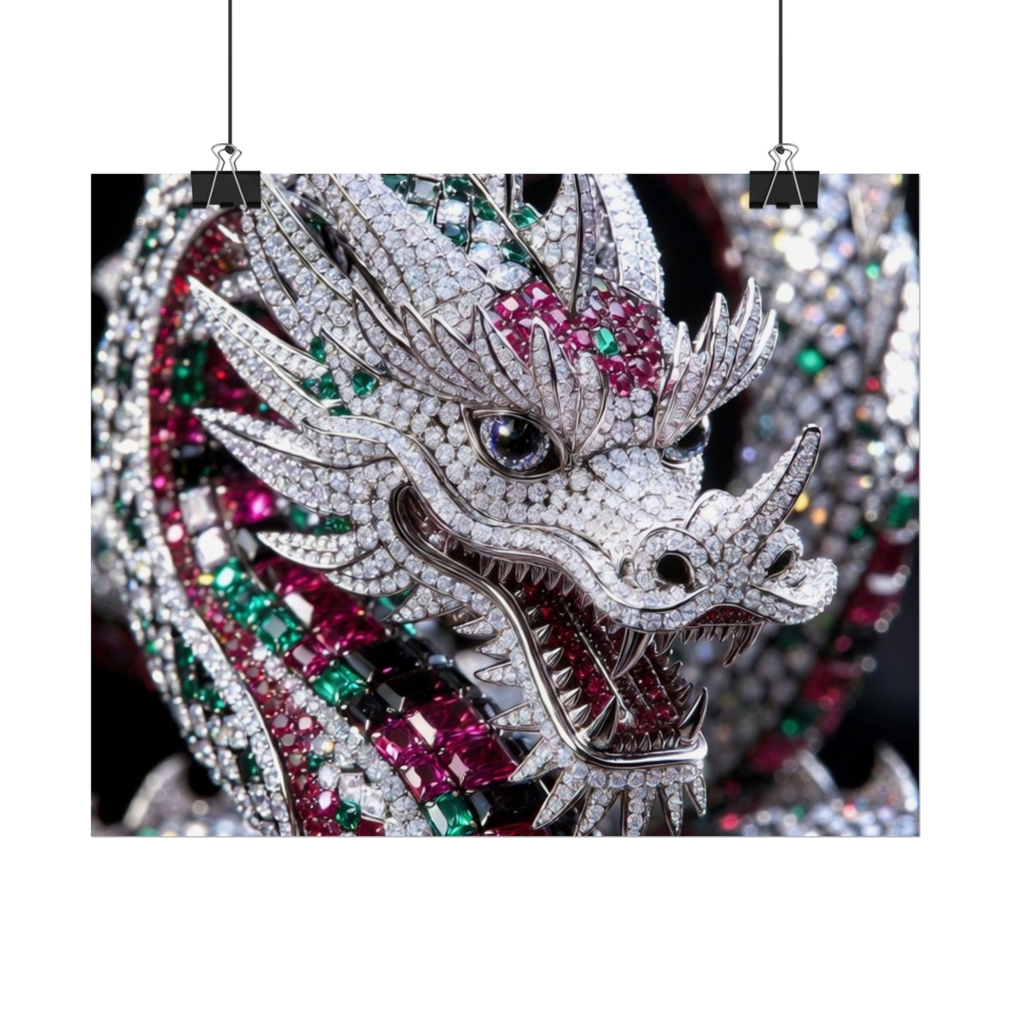 Dragon Jewel Poster — Luxury Gemstone Dragon Wall Art (Rolled Poster)