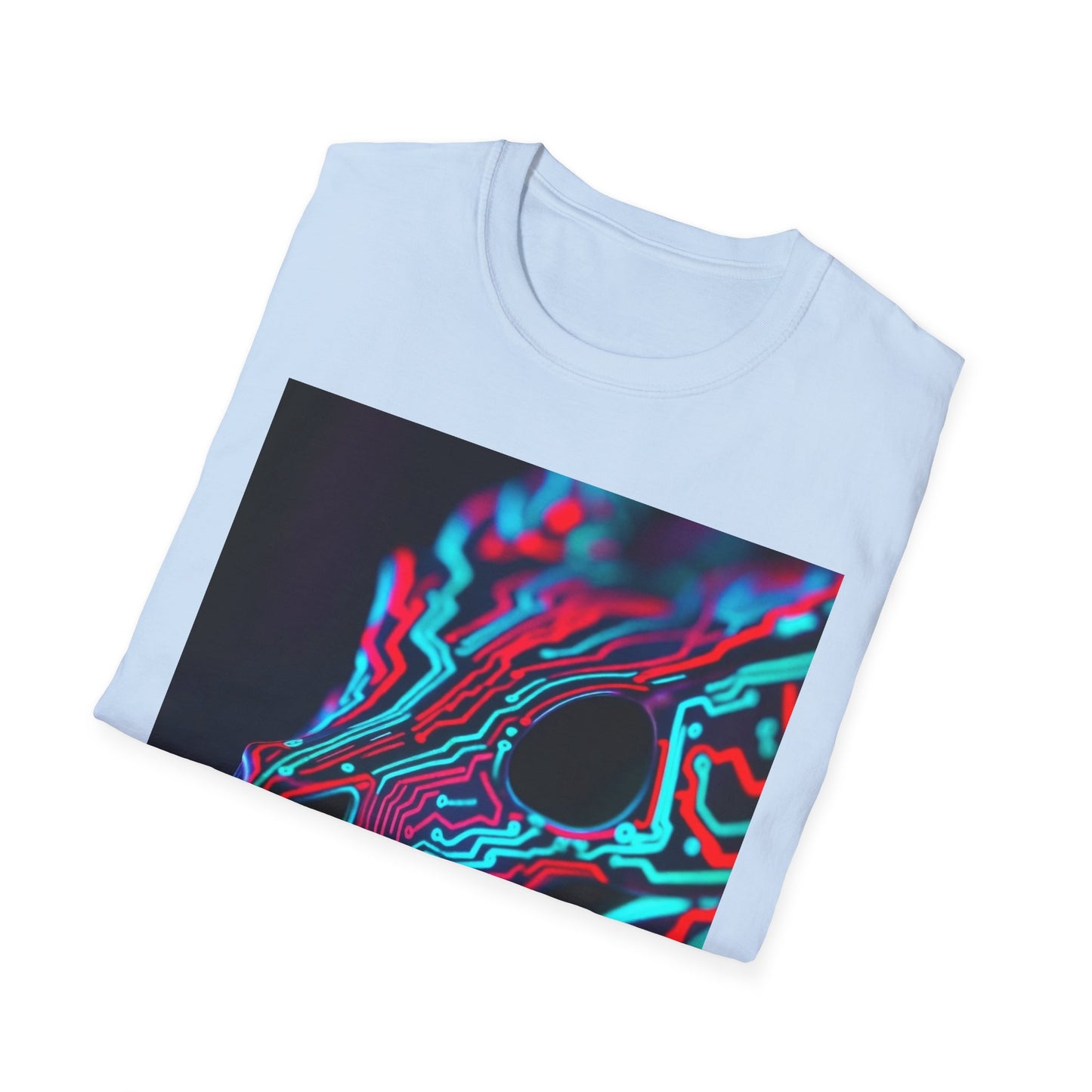 Neon Cyber Skull T-Shirt — Vaporwave Glitch Art Tee