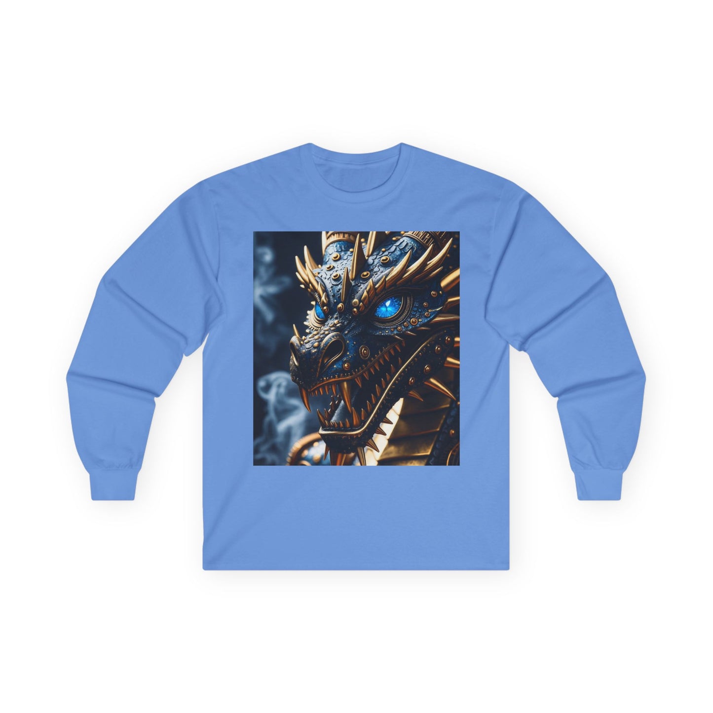 Dragon Graphic Long Sleeve Tee — Blue Eye Fantasy Dragon Shirt