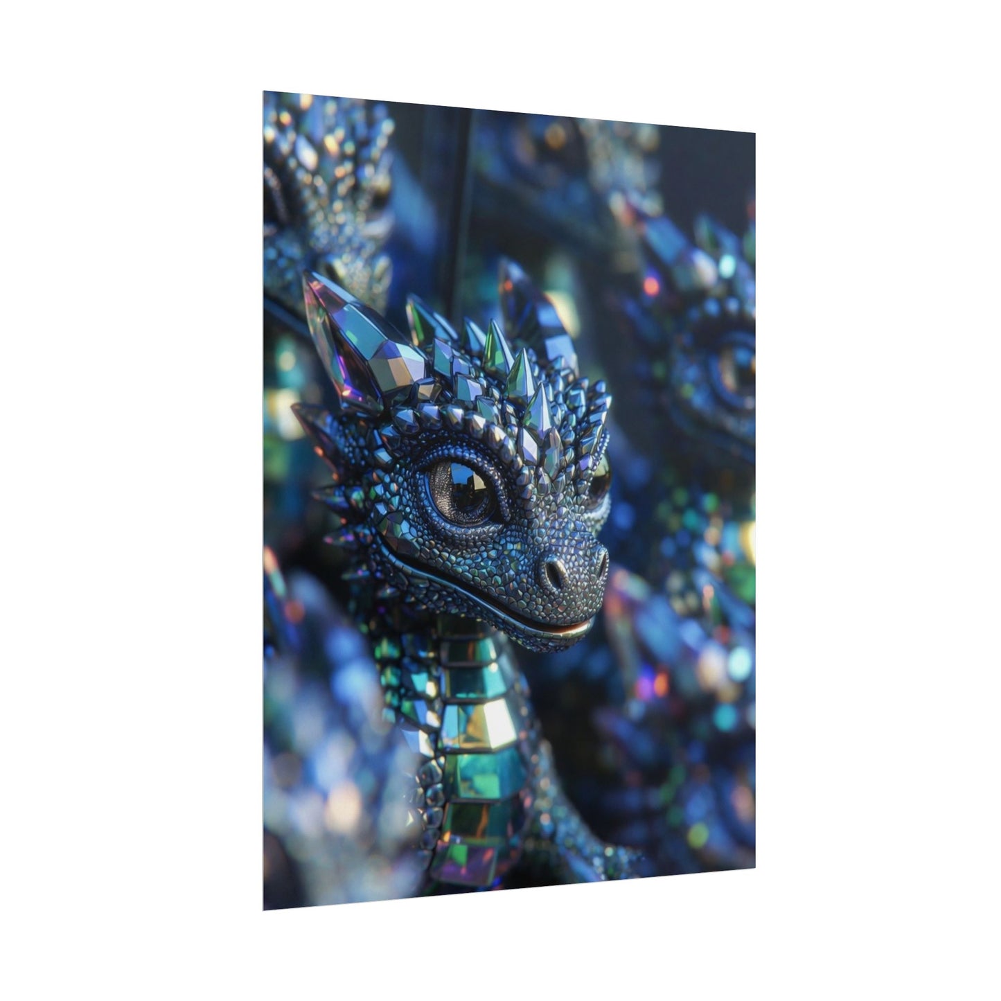 Crystal Dragon Rolled Poster — Fantasy Wall Art Print