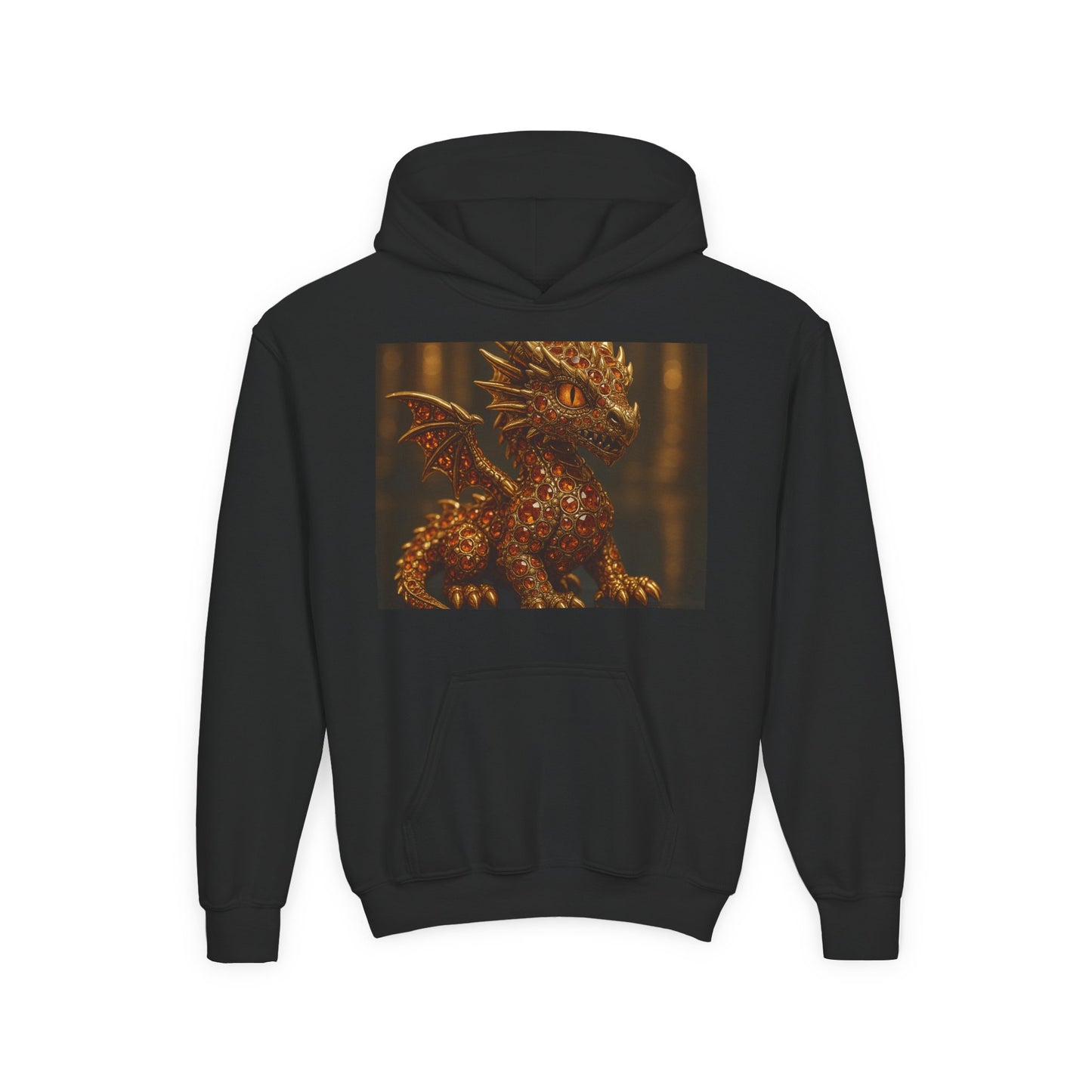 Dragon Fantasy Youth Heavy Blend Hooded Sweatshirt, Adventure Hoodie, Gift for Kids, Fantasy Apparel, Cozy Sweatshirt for Young Dreamers