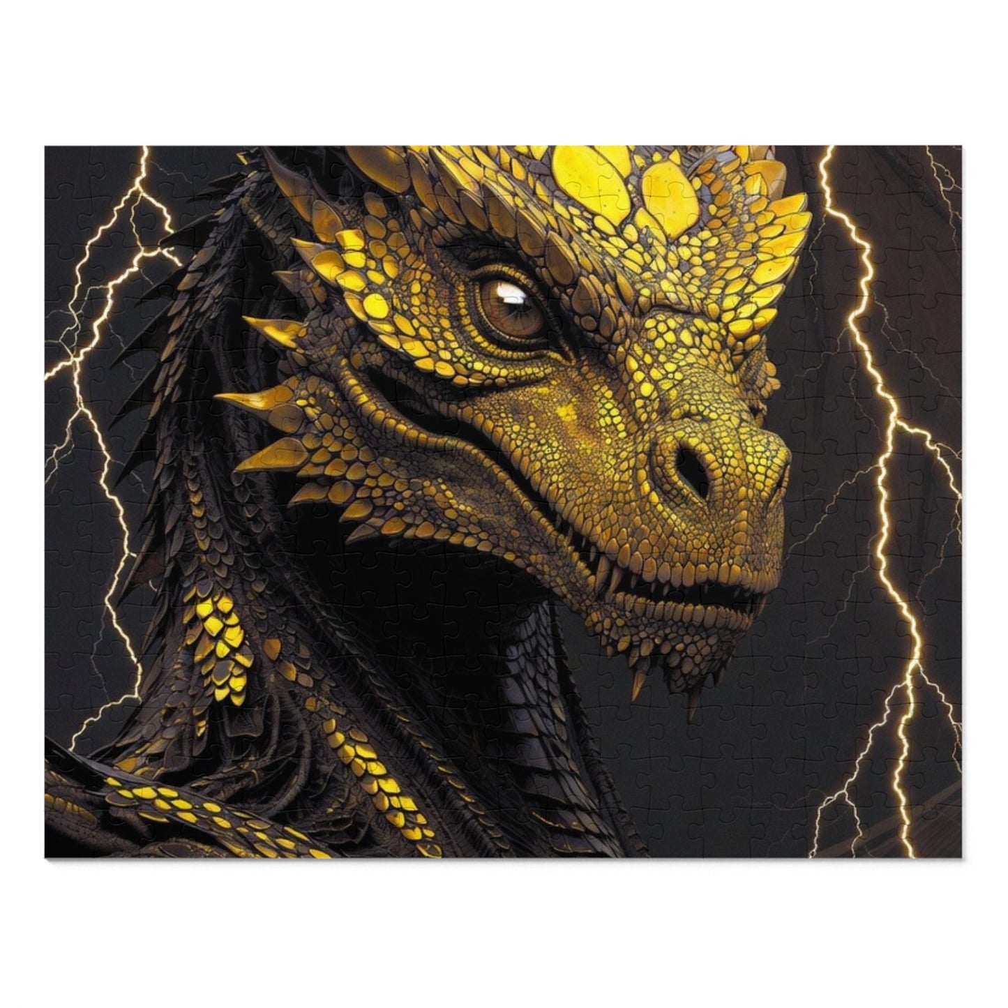 Dragon Gem Jigsaw Puzzle with Tin, Fantasy Puzzle, Kids Activities, Gifts for Game Lovers, Unique Collectible Piece