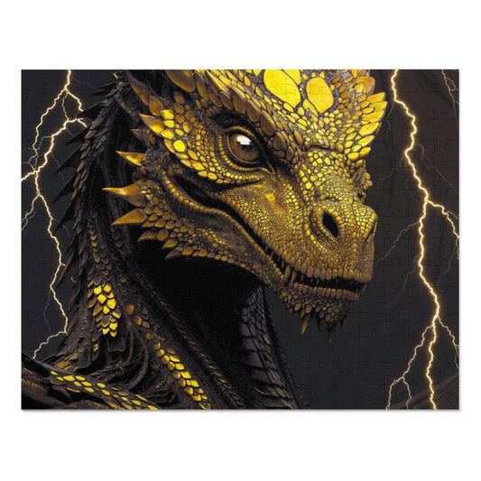 Dragon Gem Jigsaw Puzzle with Tin, Fantasy Puzzle, Kids Activities, Gifts for Game Lovers, Unique Collectible Piece